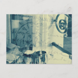 'Frühstück in Paris' Post-Card, Indigo Blue Postkarte