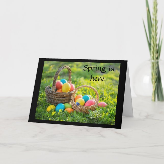 FRÜHSTÜCK IST HIER UND **EASTER** IST IN DER NÄHE KARTE (Vorderseite)