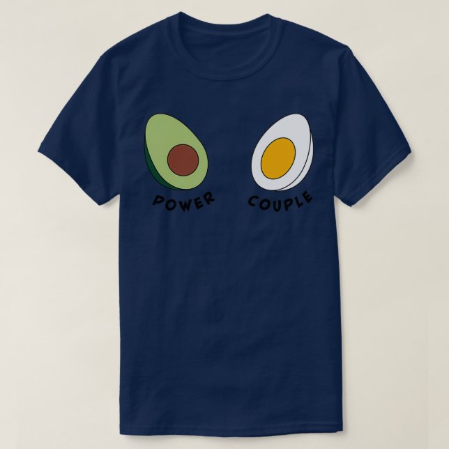 Frühstück Kraft Paar Ei und Avocado T-Shirt (Design vorne)