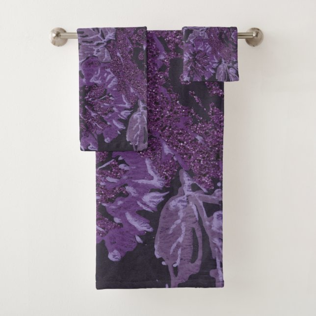 FRÜHSTÜCK LILA SCHWARZES BADEZIMMER TOWEL SET (Insitu)