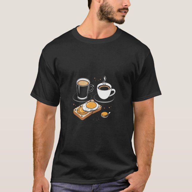 Frühstück Lover T - Shirt - Kaffee, Tee, Eier (Vorderseite)