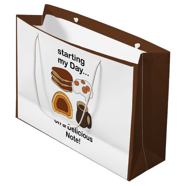 Frühstück: Mein Tag beginnt mit einem leckeren Auf Große Geschenktüte (Vorderseite Schrägansicht)