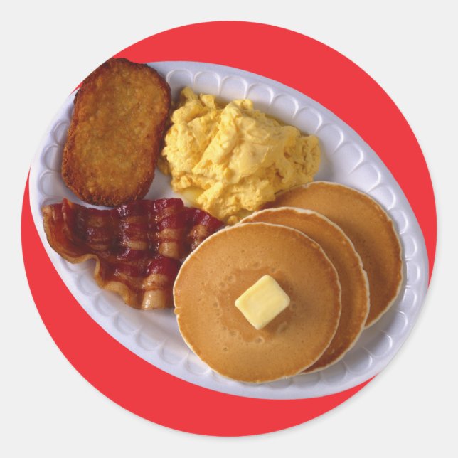 Frühstück mit Bacon Runder Aufkleber (Vorderseite)
