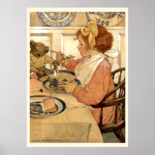 Frühstück mit Teddybär Poster