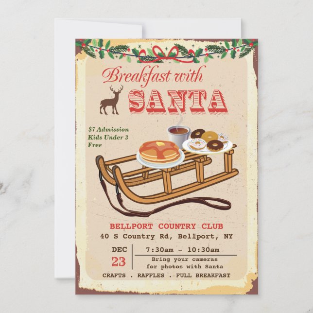 Frühstück mit Weihnachten-Party Einladung (Vorderseite)