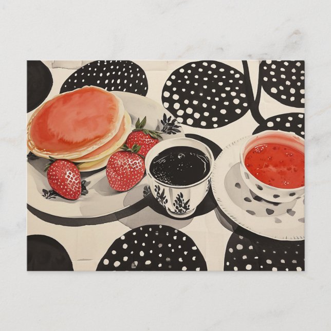 Frühstück morgens postkarte (Vorderseite)