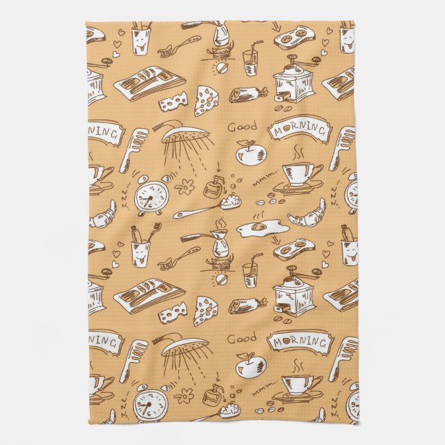 Frühstück Muster 2 Handtuch (Vertikal)