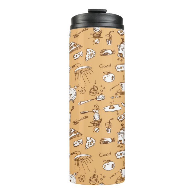 Frühstück Muster 2 Thermosbecher (Vorderseite)