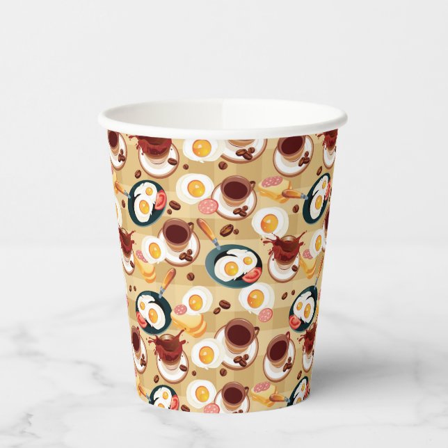 Frühstück Muster 3 Pappbecher (Links)