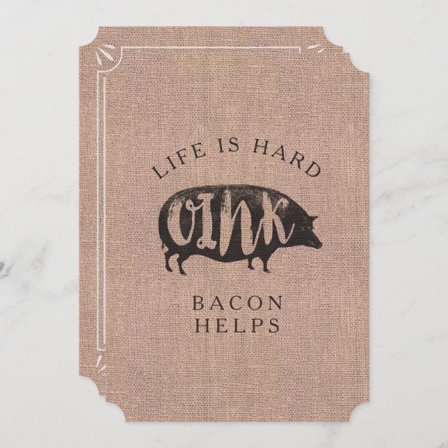 Frühstück oder Brunch Picnic Party für Bacon Liebh Einladung (Vorne/Hinten)