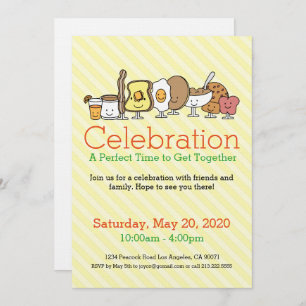 Frühstück Party Food Icon Einladung