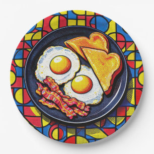 Frühstück Pop-Art Pappteller