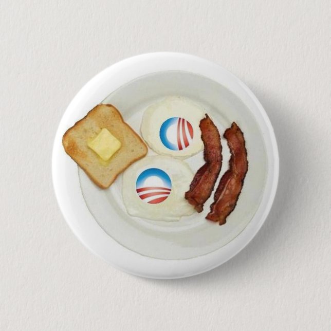 Frühstück Pro-Obama 2012 Button (Vorderseite)