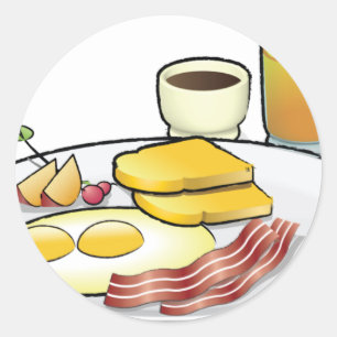 Frühstück Runder Aufkleber