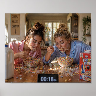 Frühstück-Schlacht-Plakat Poster