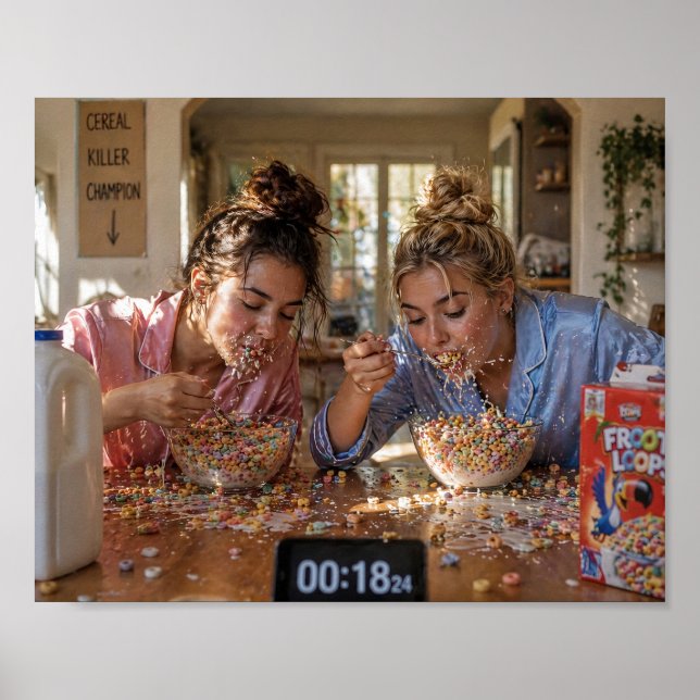 Frühstück-Schlacht-Plakat Poster (Vorne)