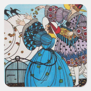 FRÜHSTÜCK / SCHNELLKOSTENDESIGNER QUADRATISCHER AUFKLEBER