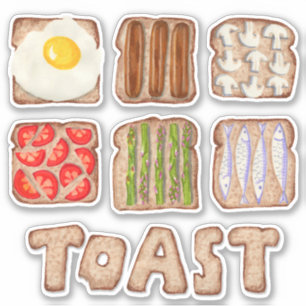 Frühstück Toast Custom Cut Aufkleber