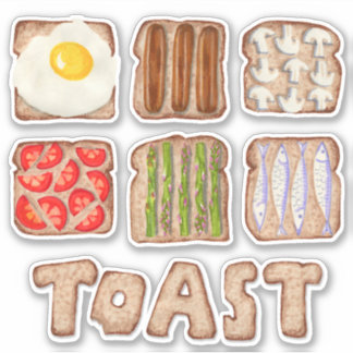 Frühstück Toast Custom Cut Aufkleber