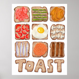 Frühstück Toast Poster