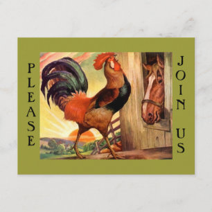 Frühstück Treffen-oben Sozialhahn-Party Einladung