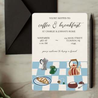 Frühstück und Party im Café Einladung