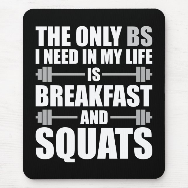 Frühstück und Squats - Bodybuilding Workout Mousepad (Vorne)