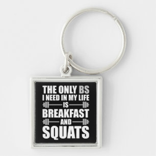 Frühstück und Squats - Bodybuilding Workout Schlüsselanhänger