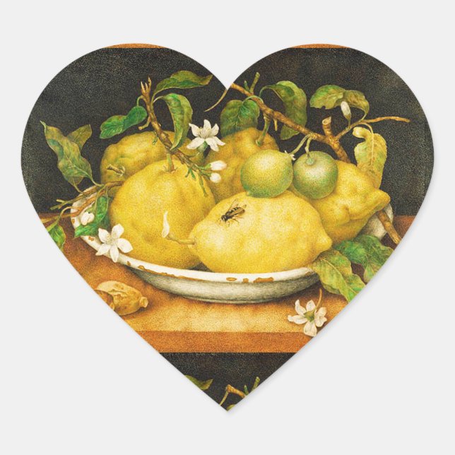 FRÜHSTÜCK UND WEISSE BLUME Herz der SAISON Herz-Aufkleber (Vorderseite)