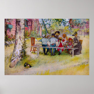Frühstück unter der Birch - Carl Larsson Print Poster