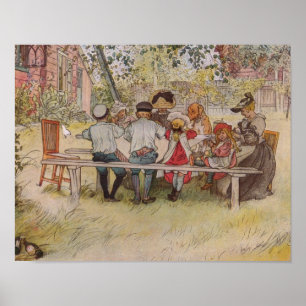 Frühstück unter der großen Birke Poster