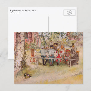Frühstück unter der großen Birke von Carl Larsson Postkarte