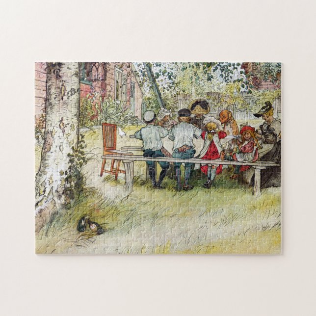 Frühstück unter der großen Birke von Carl Larsson Puzzle (Horizontal)