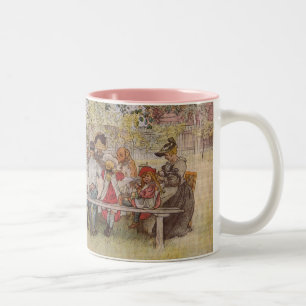 Frühstück unter der großen Birke Zweifarbige Tasse