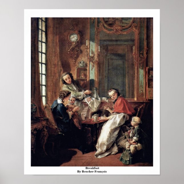 Frühstück von Boucher François Poster (Vorne)