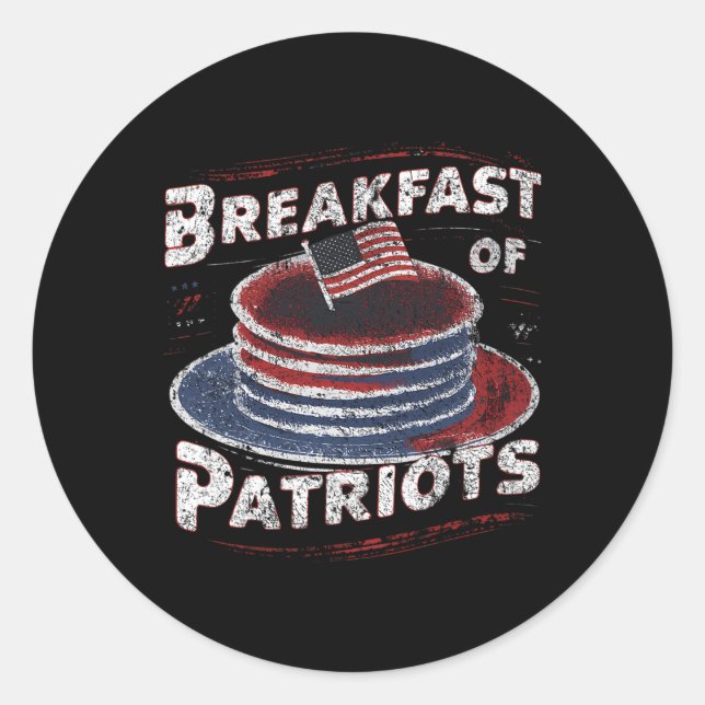 Frühstück von Patriots Pancake American Cake 4. Runder Aufkleber (Vorderseite)