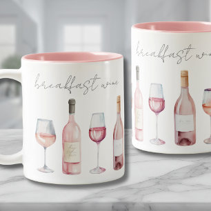Frühstück Wein Lustiger Spruch Cute Zweifarbige Tasse