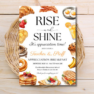 Frühstück zum Dank an die Lehrer, Frühstücksparty Einladung