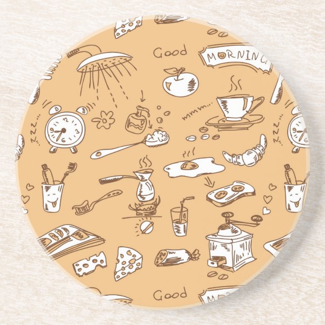 Frühstücks-Muster 2 Getränkeuntersetzer (Vorne)