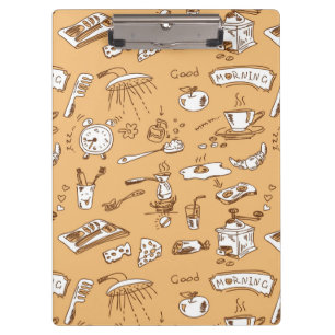 Frühstücks-Muster 2 Klemmbrett