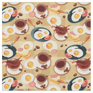 Frühstücks-Muster 3 Stoff