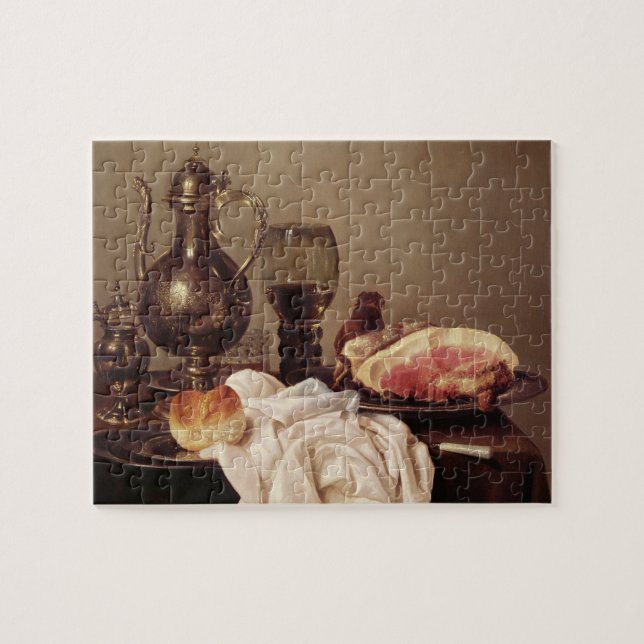 Frühstücks-Stillleben (Öl auf Platte) Puzzle (Horizontal)