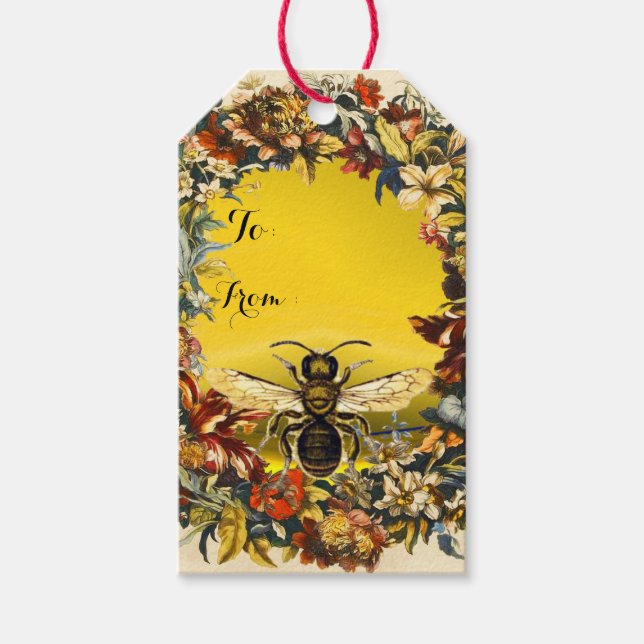 FRÜHSTÜCKSBLUMEN HONEY BIE, BEEKEEPER Weihnachten Geschenkanhänger (Vorderseite)