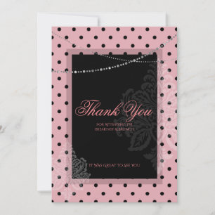 Frühstücksbrunch mit Punkten pink Dankeschön Karte