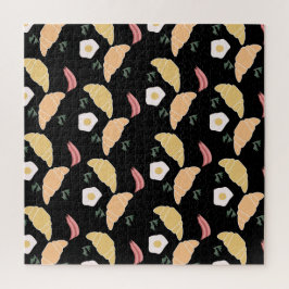 Frühstücksbüffet auf einem Croissant mit Schinken  Puzzle