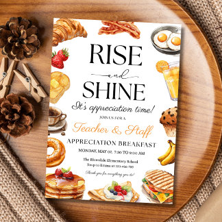 Frühstücksbuffet der Rise & Shine Lehrer Einladung