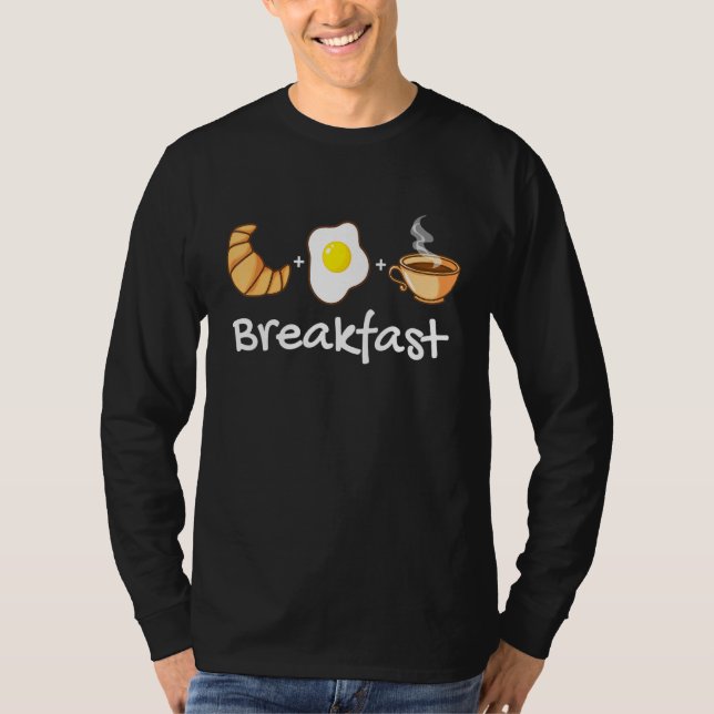 Frühstücksbüffet mit Ei Croissant und Kaffee T-Shirt (Vorderseite)
