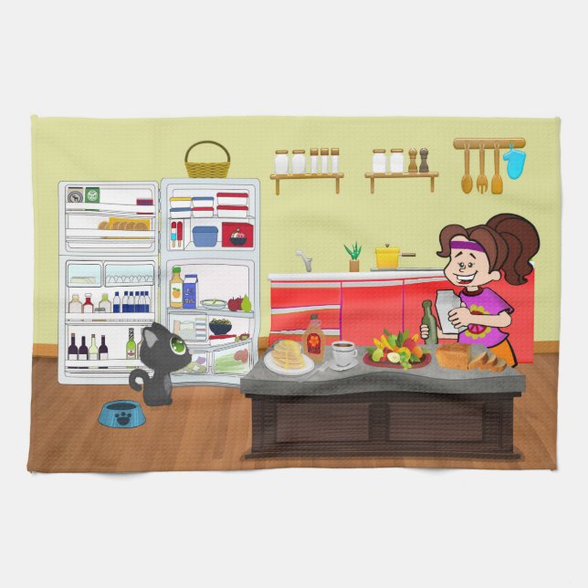 Frühstücksfreunde Geschirrtuch (Horizontal)