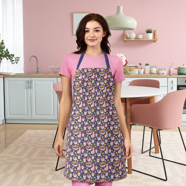 Frühstücksglätten und Obst lila Schürze (Von Creator hochgeladen)