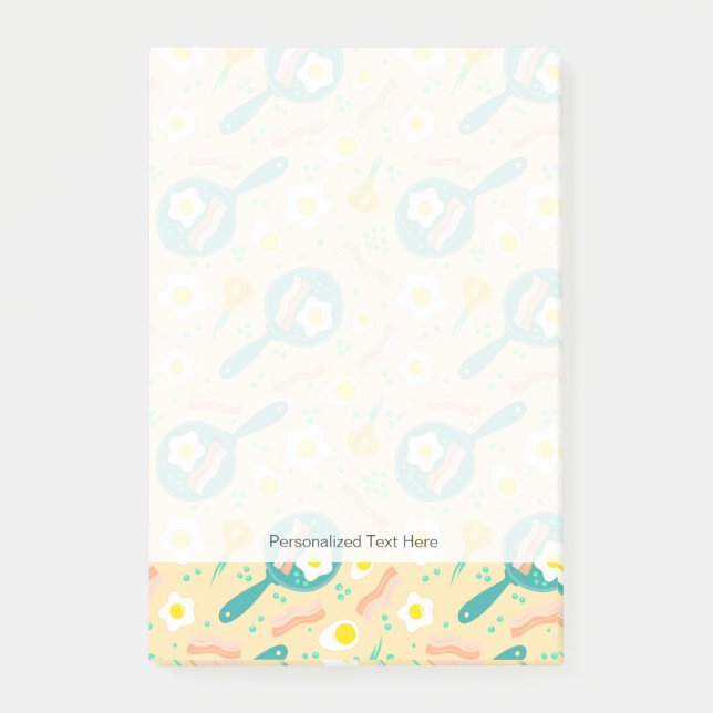 Frühstücksmuster Post-it Klebezettel (Vorderseite)